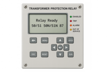 Transformer protection relay ready with enabled status