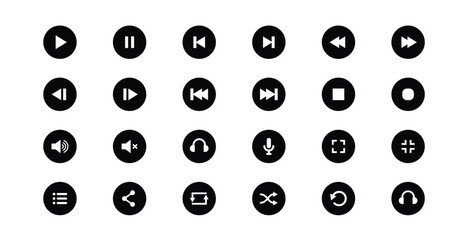 dark multimedia play button symbol in collection