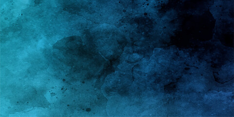 Vintage aged blue grunge wall with texture and dark paint clouds for a vintage design backdrop