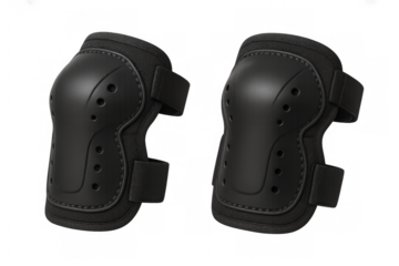 Black knee pads providing protection for extreme sports