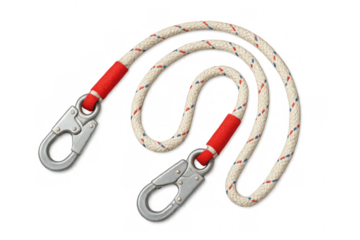 Safety lanyard rope with carabiners for fall protection