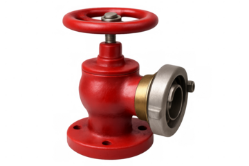 Red fire hydrant valve for emergency water supply