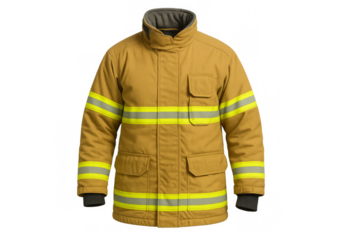 Firefighter protective turnout gear jacket with reflective stripes