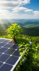 Sustainable Energy, Solar Panel, Nature, Harmony, Growth.