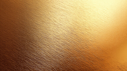 Naklejka premium A luxurious, seamless background texture featuring a brushed metallic gold surface with a soft, warm radial glow emanating from the top right, perfect for high-end design, products, and ample
