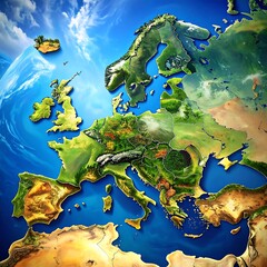 Europe Map Detailed Illustration.