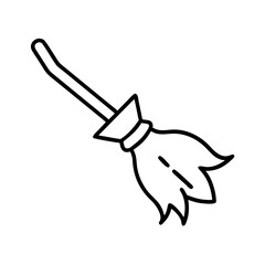Broomstick illustration with magical design concept of icons  