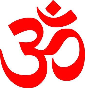 Red Om Symbol Spiritual and Sacred Mantra Representation