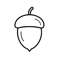 Simple outline of an acorn on white background  
