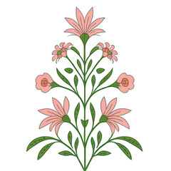 Elegant floral vector design with pink flowers and green leaves for decorative purposes