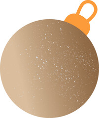 Brown Christmas bauble ball texture isolated on white background. Vector