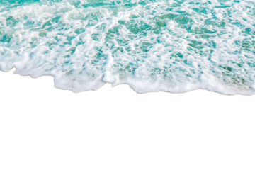 Ocean waves with white foam gently rolling onto shore, creating serene and calming atmosphere