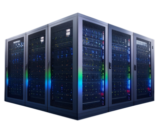  Advanced Data Center Rack with Multi-Color LED Lights.
