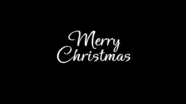 Glowing Merry Christmas text sparkling 3d animation 