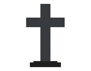 Simple Dark Cross Religious Symbol.