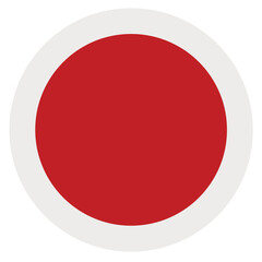  japan circle flag symbol with red dot and white border design