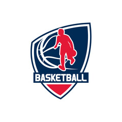 Team Basketball Club Emblem Logo Sports Shield Template Vector