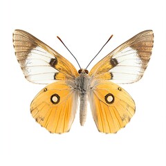 Macro of butterfly isolated on white background, Danaus cherysippus, top view. Generative With Ai
