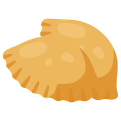 Kalduny Belarusian dumpling flat color vector illustration template design