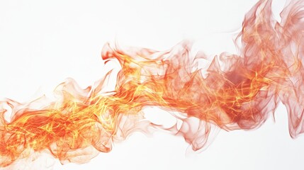 Abstract Flowing Flames with Warm Color Hues on Bright Background