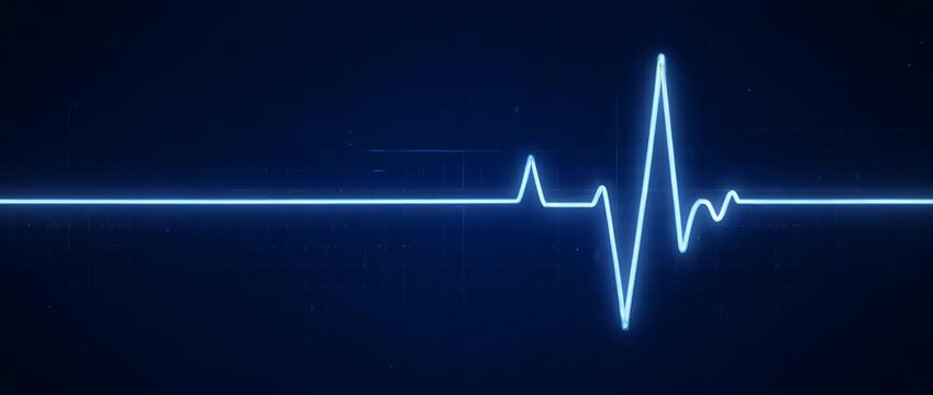 KG Heartbeat Line Forming a Heart - Animation Loop. Ideal for medical themes, tech presentations about passion, and concepts of life and love.