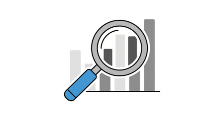 Magnifying Glass Reveals Growth in Statistical Data Analysis and Business Trends