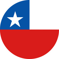  chile circular flag icon with white star and color blocks