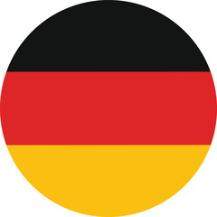 germany circular flag with bold horizontal color bands