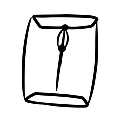 Document folder doodle line vector illustration