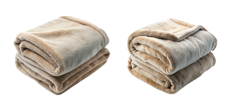 Soft Blanket Throw: A plush soft blanket throw loosely folded, cozy texture, perfect for lifestyle product display, PNG format.