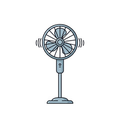 Obraz premium Minimalist Smart Fan Line Icon: Modern Vector Illustration for Smart Home Cooling, Air Circulation, and Climate Systems
