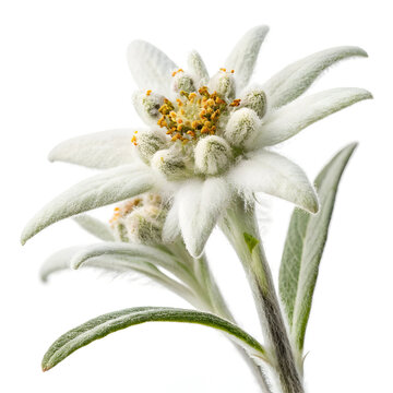 edelweiss flower leontopodium alpinum isolated ove