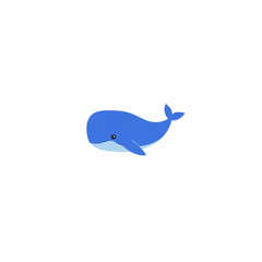 Obraz premium Cute Blue Whale Illustration A Simple and Adorable Aquatic Animal Design