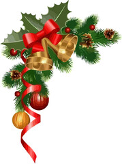 christmas tree with bells and decorations