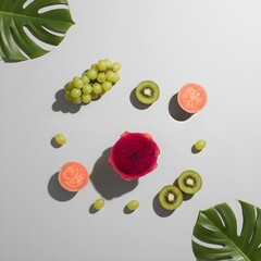 Colorful Fruit and Vegetable Flatlay