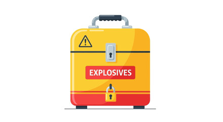 Illustration of a Secure Box with an Explosives Warning Sign