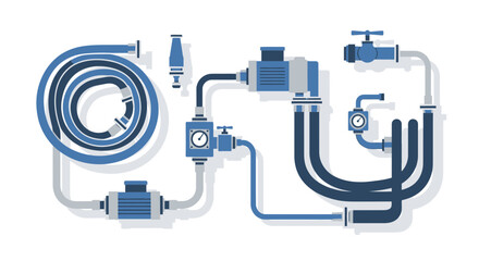 Obraz premium Intricate network of pipes, valves, and gauges for industrial applications