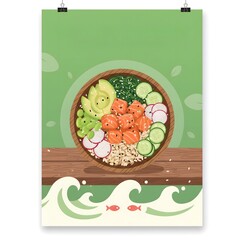 Colorful Salad Bowl Poster Design