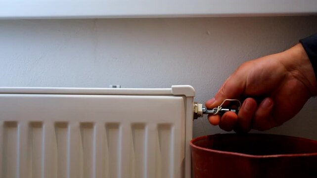 Effective air bleeding from a heating radiator. The process of releasing excess gas mixture to optimize system performance and ensure maximum heat for your space. A simple step for better warmth and e