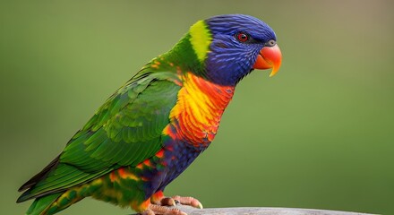 Colorful Rainbow Lorikeet Bird Portrait.