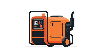 Fototapeta premium Modern industrial generator with exhaust, switchboard and wheels design