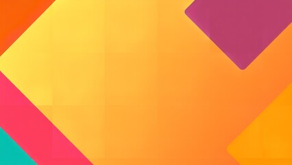 Vibrant abstract geometric shapes in warm gradient colors create a dynamic and modern background.