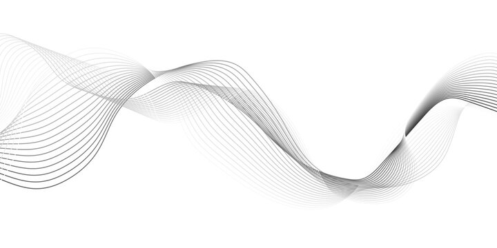 gray wave curve lines banner background design. Digital frequency track equalizer. Stylized line art background. modern soft luxury texture with smooth and clean vector subtle background illustration