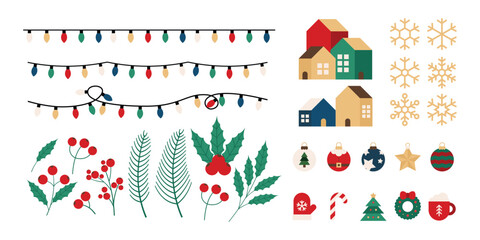 set of christmas icons, christmas decoration