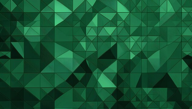 abstract triangular dark green mosaic tile wallpaper texture with geometric fluted triangles background banner