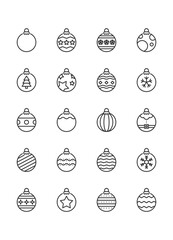 set of Christmas decoration icons, ornamental