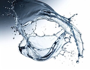 Abstract Water Splash in Shades of Blue