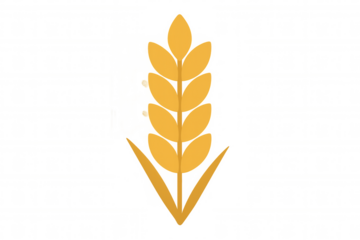 Wheat grain icon representing agriculture, harvest, and food, an essential cereal plant for bread production