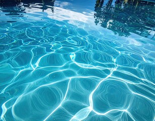Abstract Underwater Scene Bright Turquoise Water Sunlight Reflections