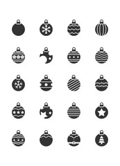 set of Christmas decoration icons, ornamental